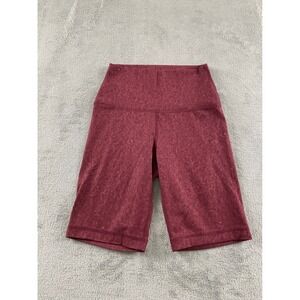 90 Degree by Reflex Womens Small Burgundy Acid Wash High Rise Biker Shorts 7in